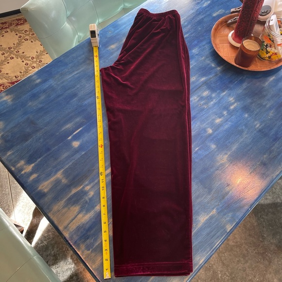 Vintage Always Caroline jimelliot.com Deep Burgundy Velour Pants /Large 30”waist - Picture 7 of 9